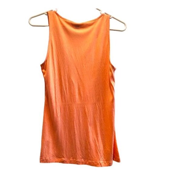 Sexy Y2K Banana Republic Sleeveless Top Gathered Plunging V-Neck Cami in Coral - Picture 6 of 16